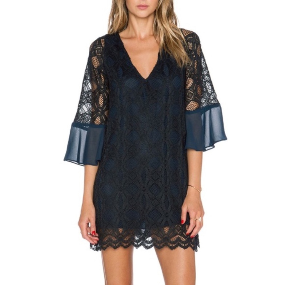 Tularosa navy flutter dress